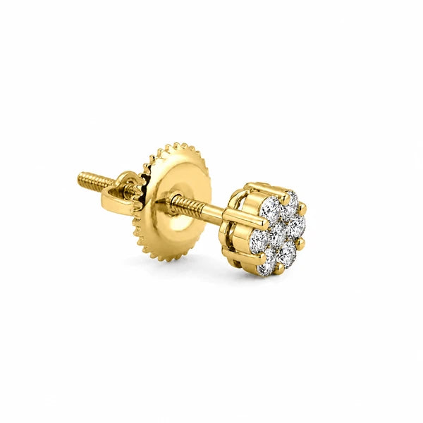 Erkals Jewellers Flower Stud Earrings 18K Gold 0.25ctw