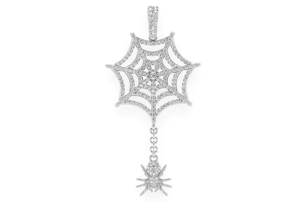 1.00ct Diamond Spider Web Pendant 14K Solid Gold