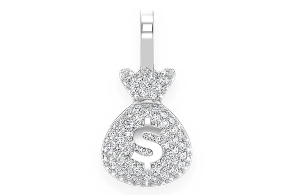 Erkals Jewellers Money Bag Pendant 18K Gold Diamond 0.33ctw
