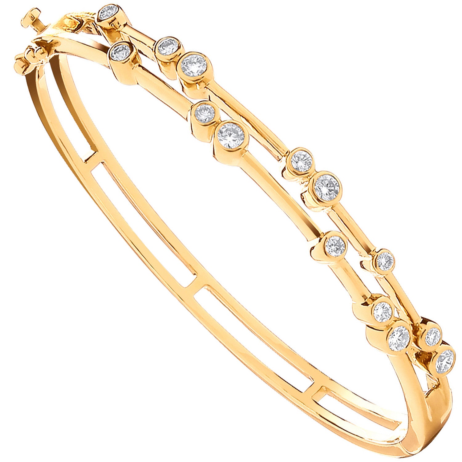 18ct Yellow Gold 1.00ctw Dress Diamond Bangle