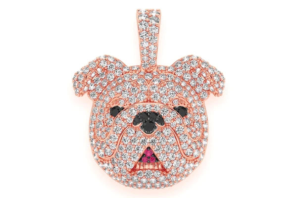 Erkals Jewellers Bulldog Pendant 18K Gold Diamond 1.55ctw