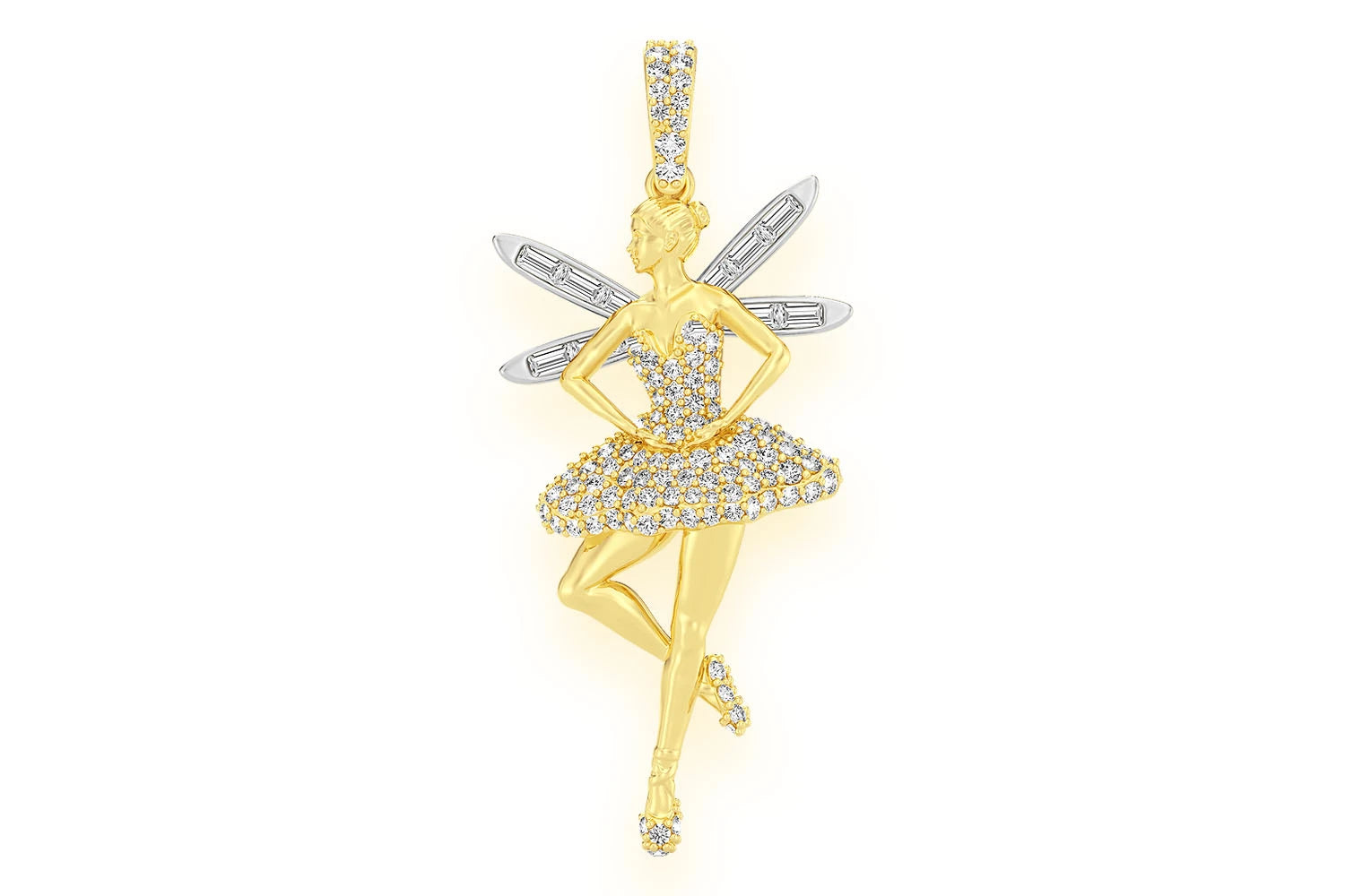Erkals Jewellers Ballerina Wings Diamond Pendant 18K Gold 0.65ctw