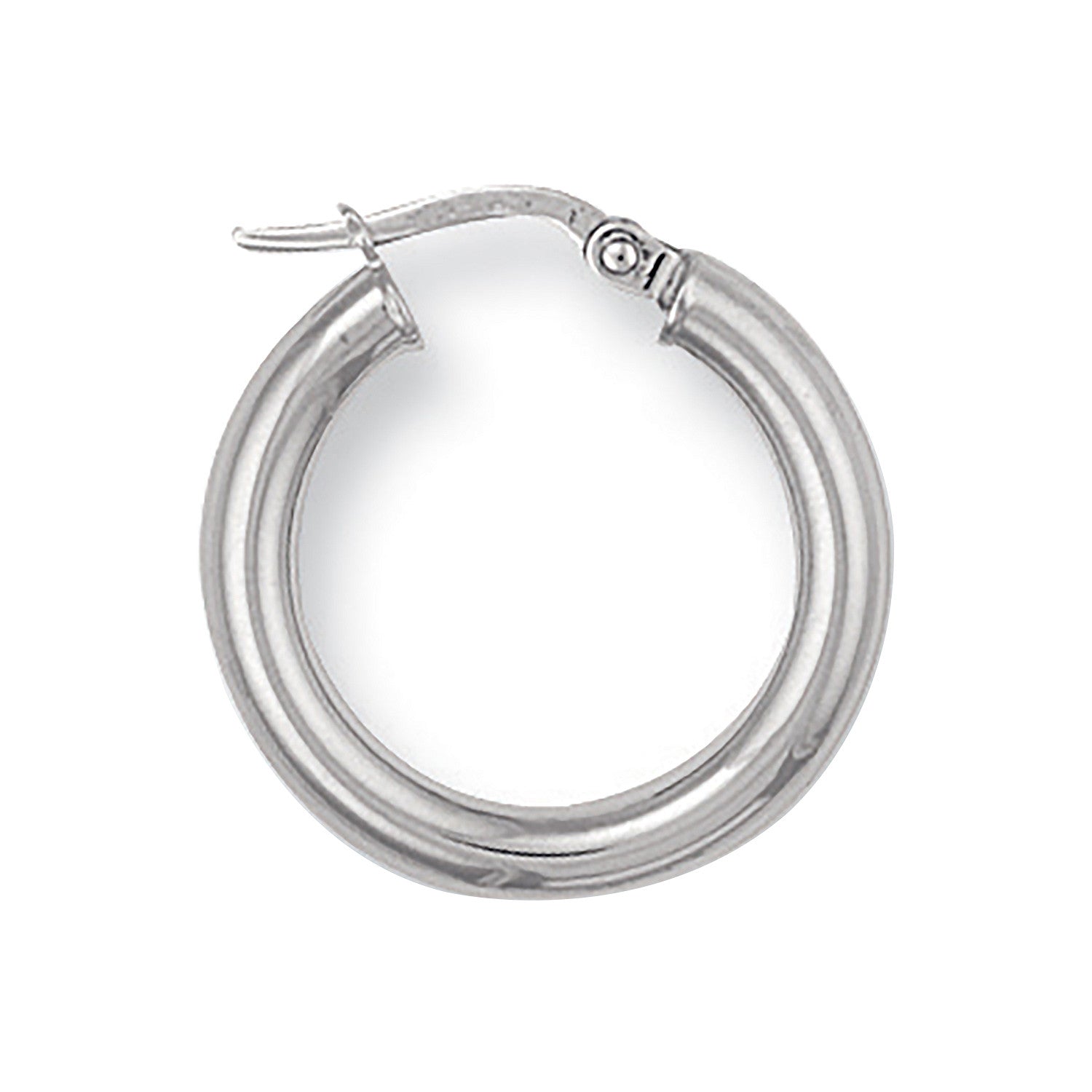 W/G 20mm Round Tube Hoop Earrings