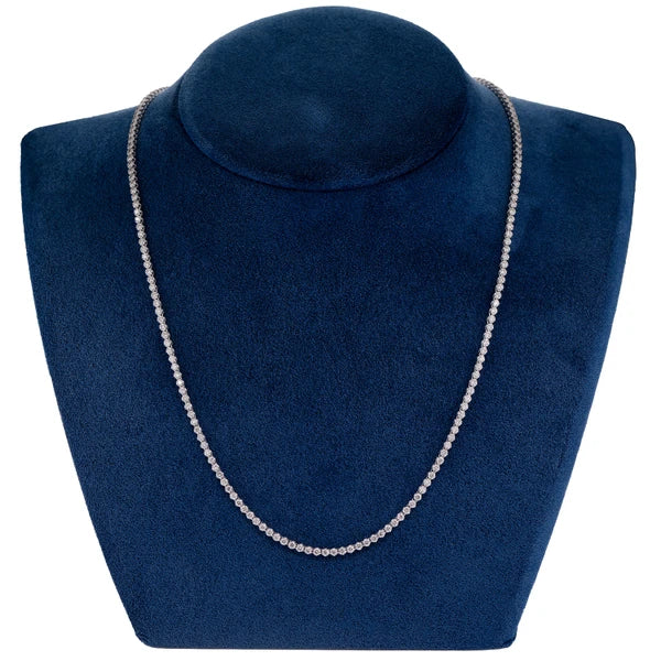 Erkals Jewellers 2pt Crown Set Diamond Tennis Necklace 18K Gold 4.00ctw