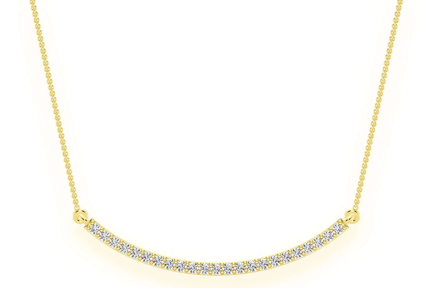 Erkals Jewellers Curved Bar Pendant 18K Gold Diamond 0.20ctw