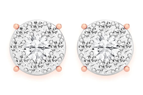Erkals Jewellers Mosaic Stud Earrings 18K Gold 2.00ctw