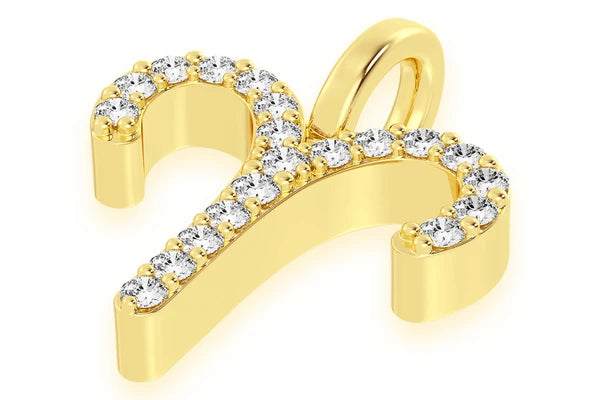 Erkals Jewellers Aries Zodiac Pendant 18K Gold Diamond 0.10ctw