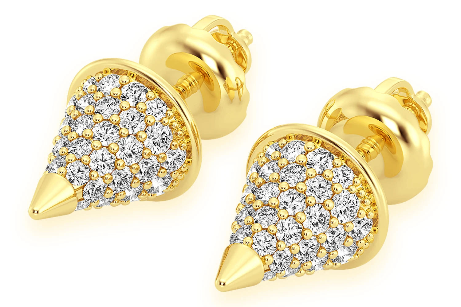 Erkals Jewellers Bullet Point Stud Earrings 18K Gold 0.70ctw