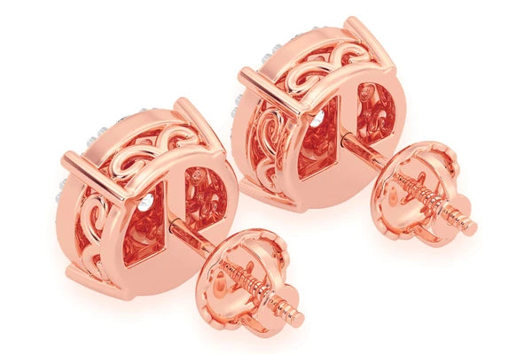 Erkals Jewellers Mosaic Stud Earrings 18K Gold 2.00ctw