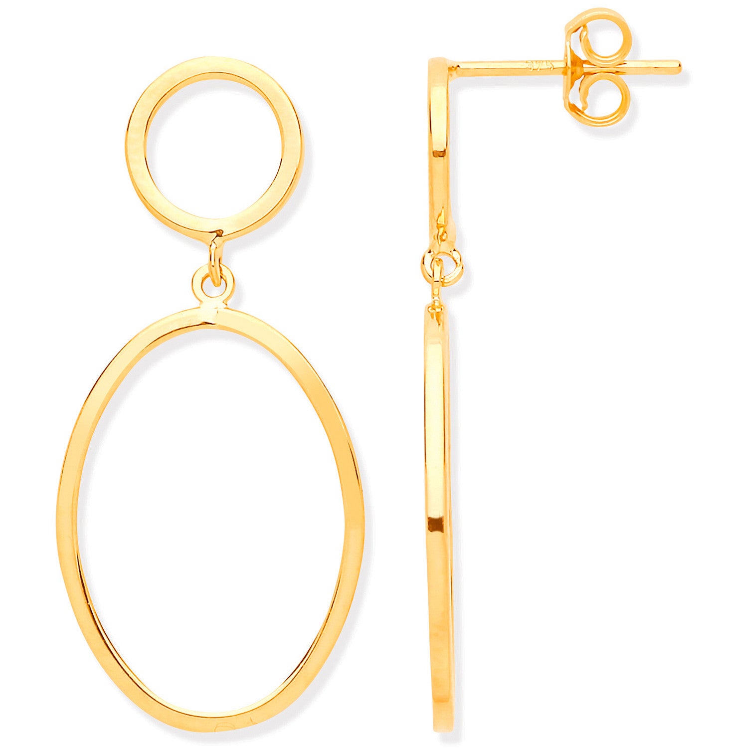 Y/G Circle & Oval Open Drop Earrings