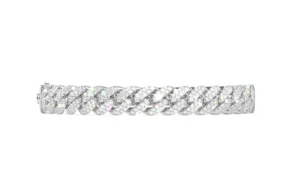 Erkals Jewellers Large Cuban Bangle Bracelet 18K Gold 1.50ctw