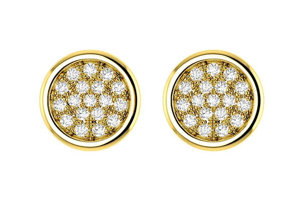 Erkals Jewellers Bezel Set Cluster Stud Earrings 18K Gold 0.05ctw