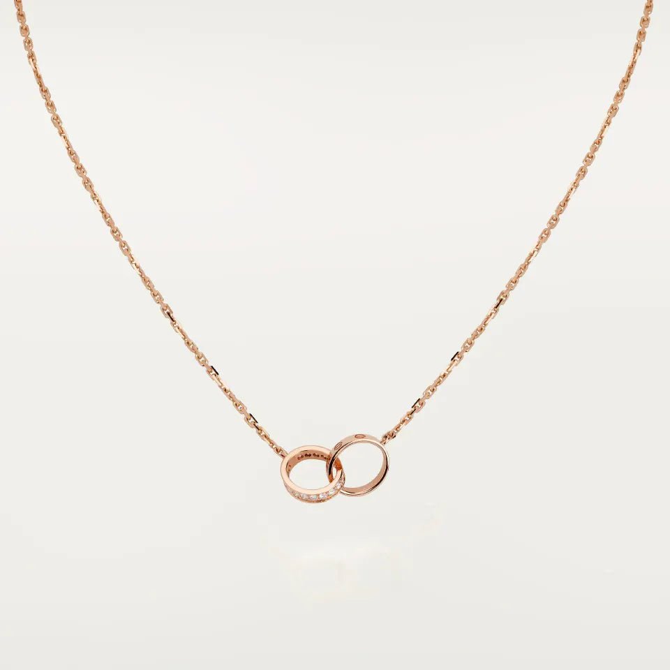 Cartier Love Pendant Semi-Paved Diamonds 18K Rose Gold