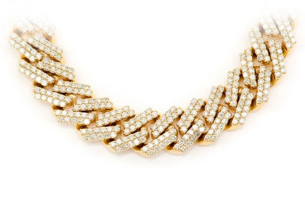 Erkals Jewellers 13mm Raised Miami Cuban Diamond Necklace 18K Gold 28.25ctw