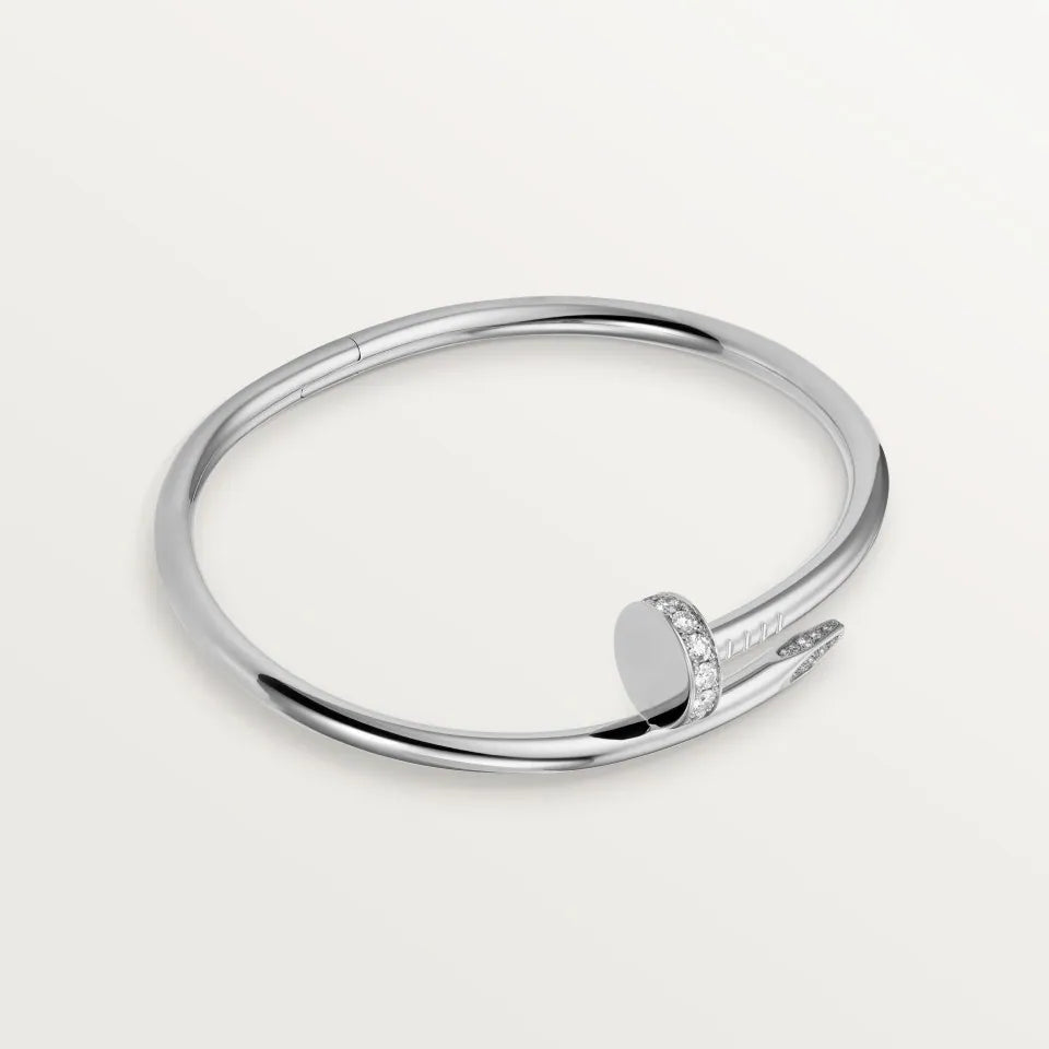 Cartier Juste un Clou Bracelet Classic Model Diamonds 18K White Gold