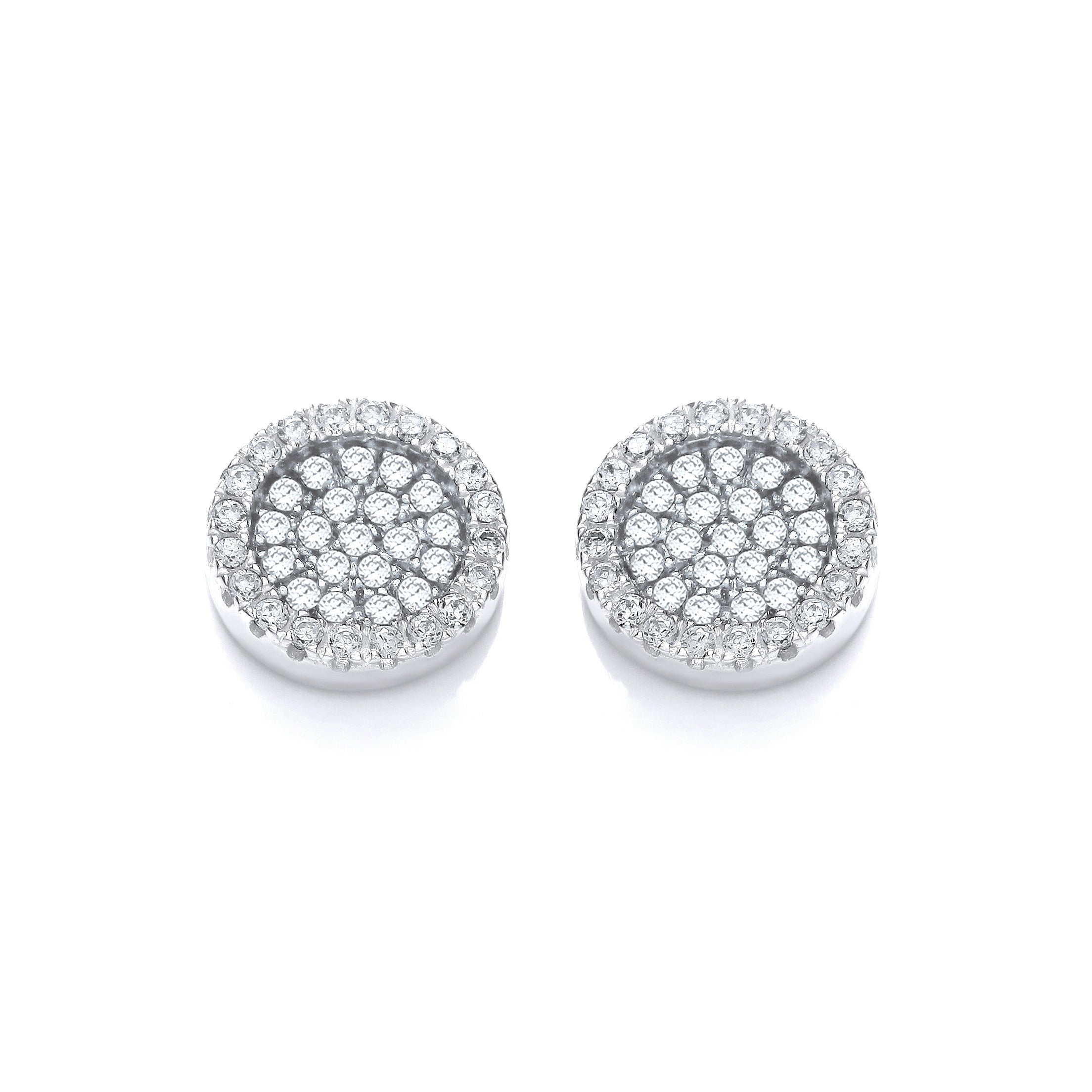 Micro Pave' Round Cz Stud Earrings