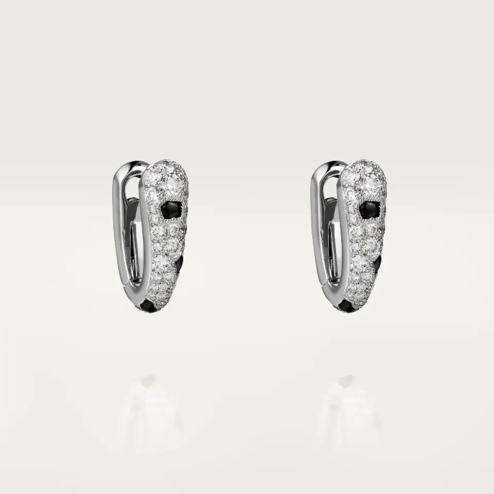 Cartier Panthère de Cartier Earrings Paved 1.36 Ct Onyx Diamonds 18K White Gold