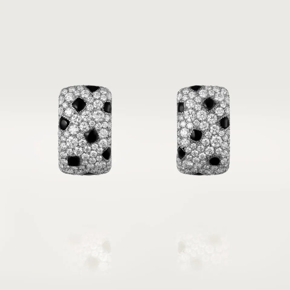 Cartier Panthère de Cartier Earrings Paved 1.20 Ct Onyx Diamonds 18K White Gold