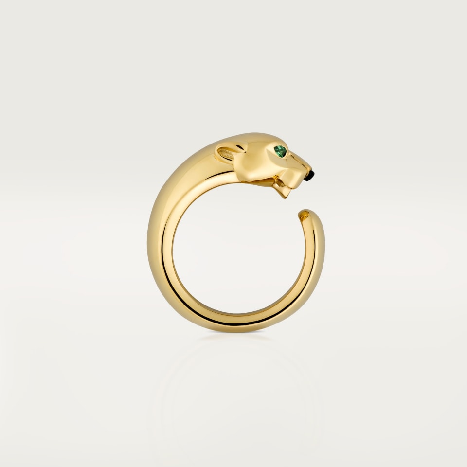 Cartier Panthère de Cartier Ring Medium Model Yellow Gold Onyx Tsavorite Garnet