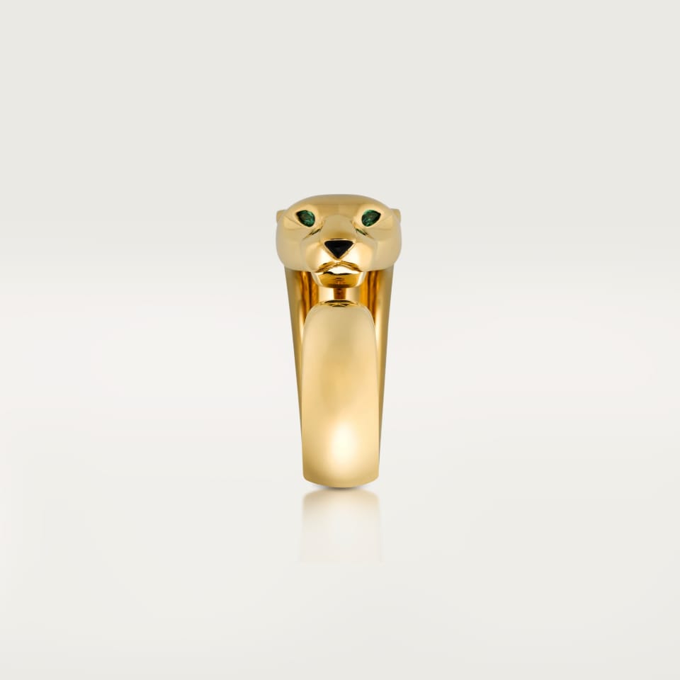 Cartier Panthère de Cartier Ring Medium Model Yellow Gold Onyx Tsavorite Garnet