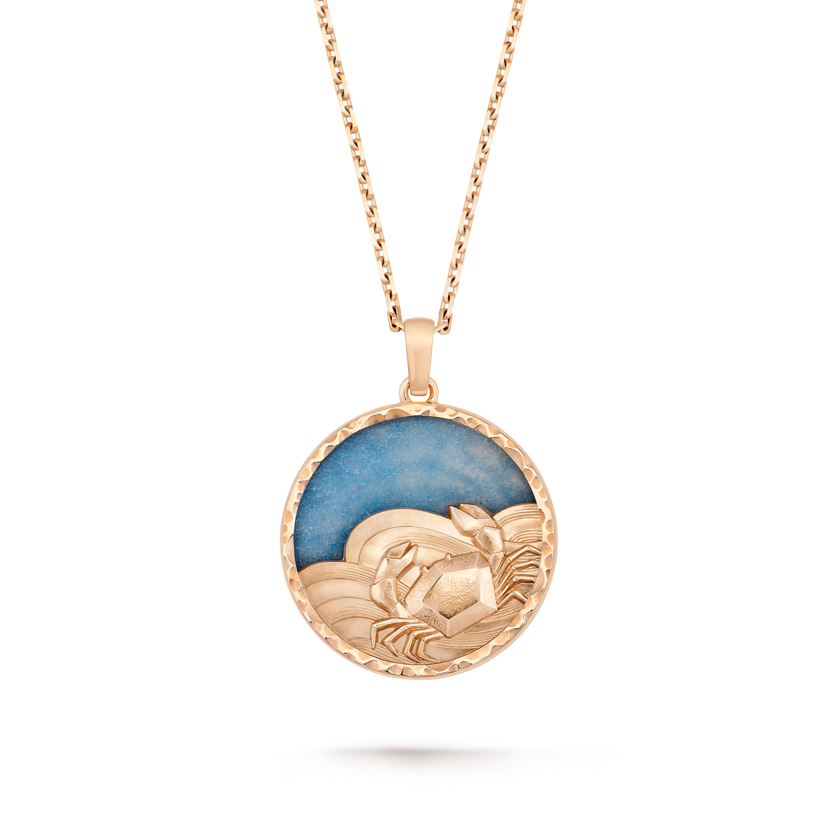 Van Cleef & Arpels Zodiaque Cancri (Cancer) Quartz Long Necklace 18K Rose Gold