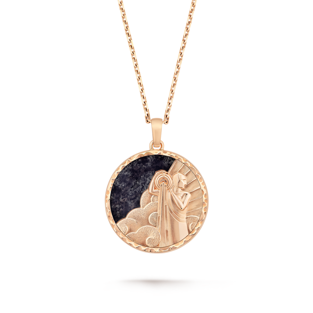 Van Cleef & Arpels Zodiaque Aventurine Aquarii (Aquarius) Long Necklace 18K Rose Gold