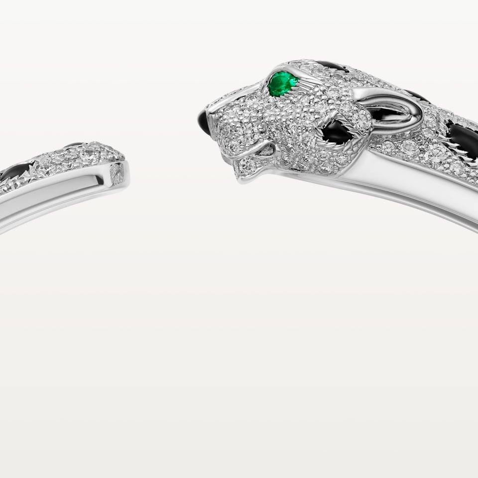 Cartier Panthère de Cartier Bracelet Medium Model Paved White Gold