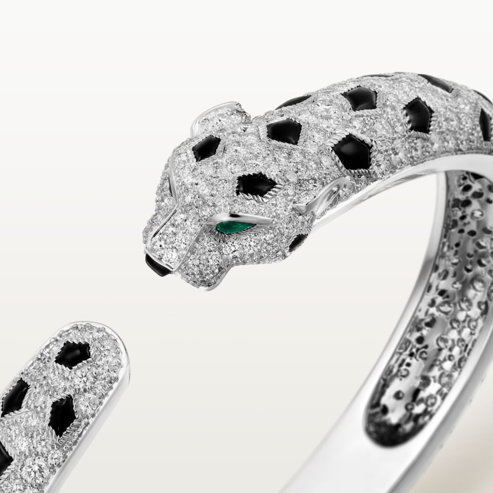 Cartier Panthère de Cartier Bracelet Medium Model Paved White Gold