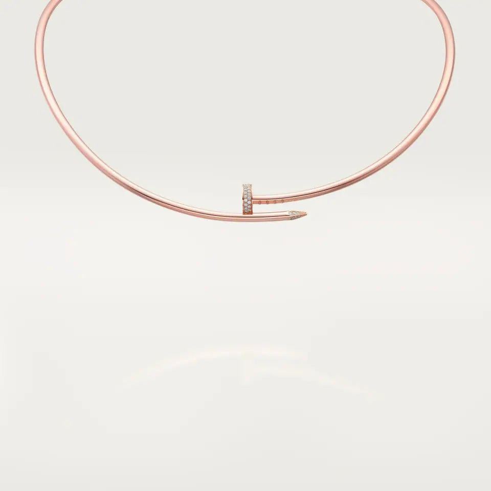 Cartier Juste un Clou Torque Necklace Small Model Diamonds 18K Rose Gold