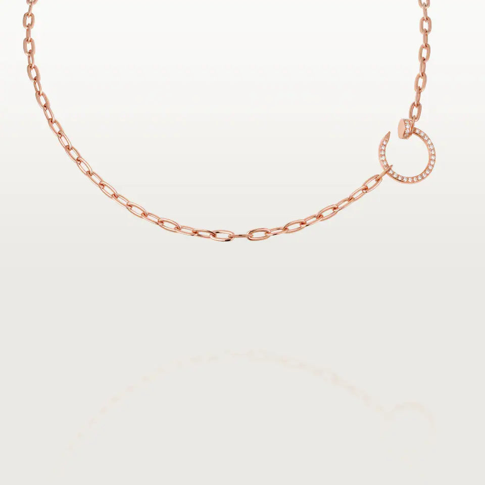 Cartier Juste un Clou Necklace Paved Diamonds 18K Rose Gold