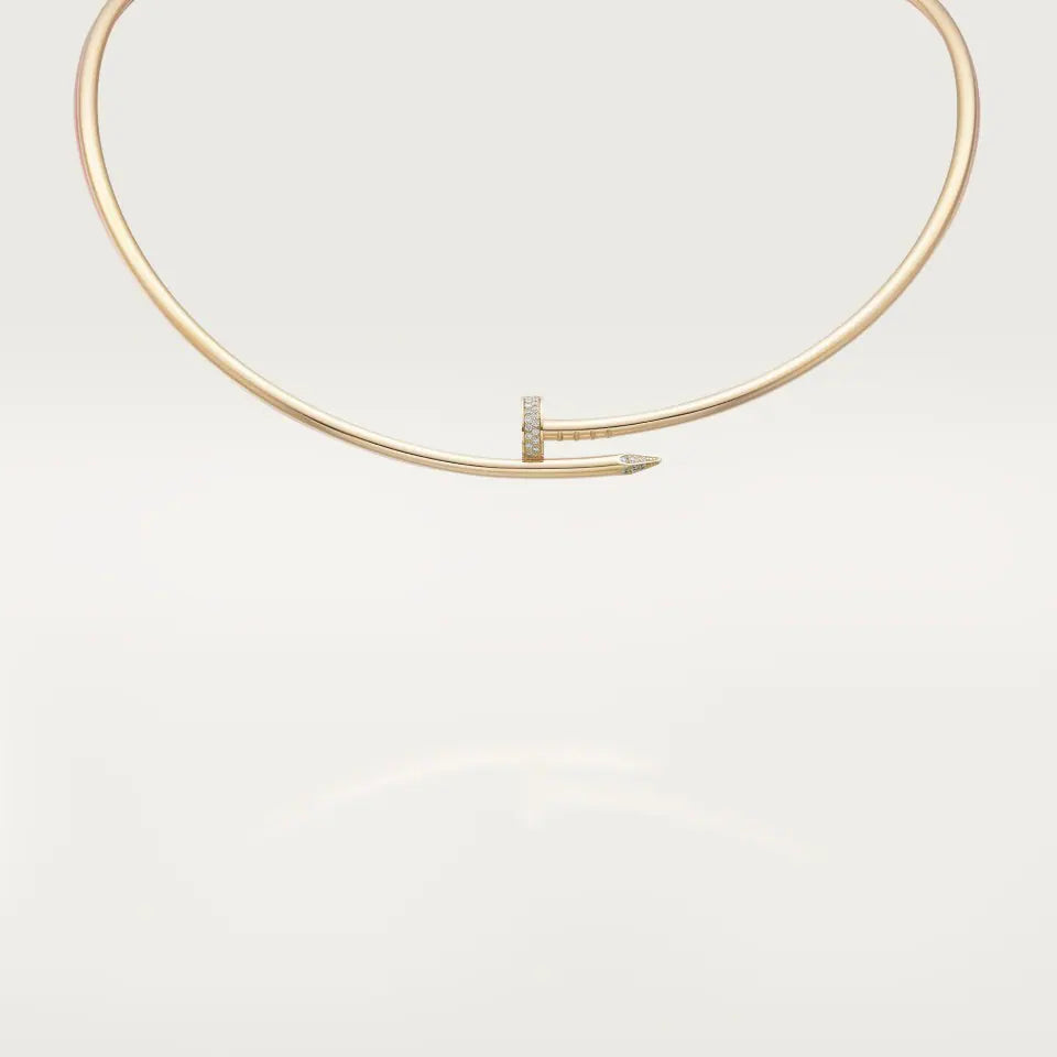 Cartier Juste un Clou Torque Necklace Small Model Diamonds 18K Yellow Gold