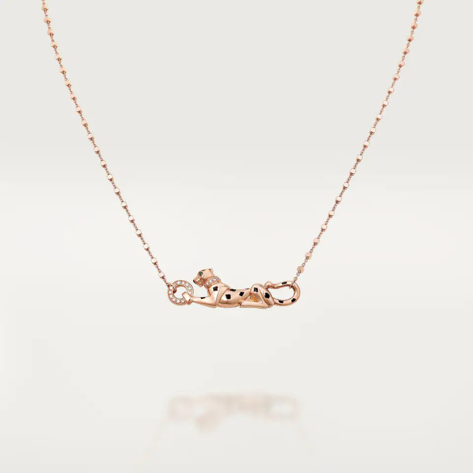 Cartier Panthère de Cartier Pendant Diamonds Tsavorite Garnets 18K Rose Gold
