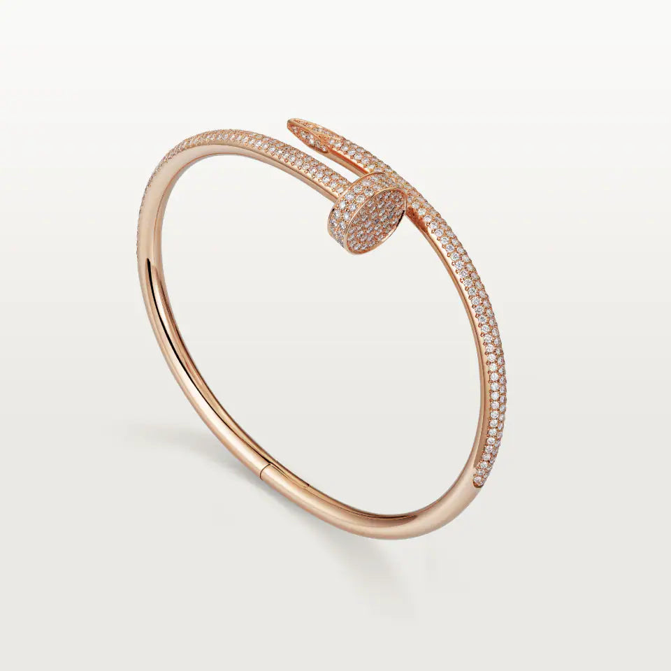 Cartier Juste un Clou Bracelet Classic Model Semi-Paved Diamonds 18K Rose Gold