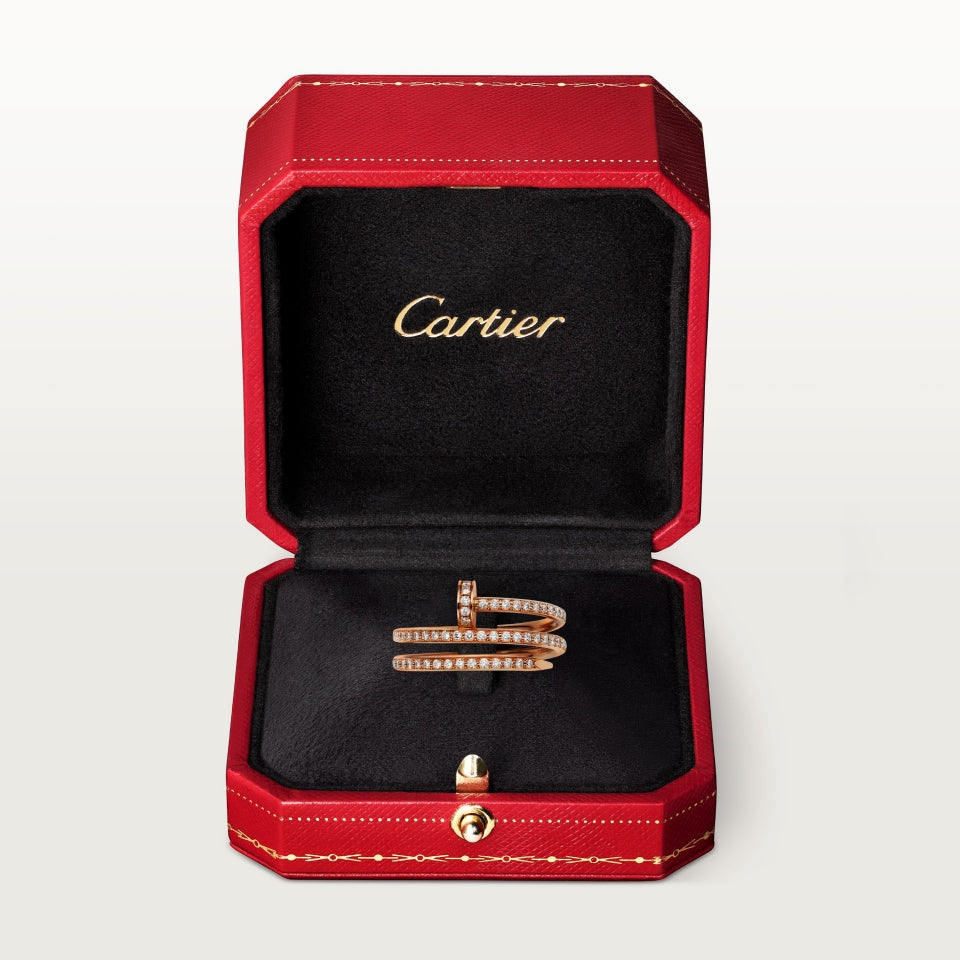 Cartier Juste un Clou Ring Double Diamonds Rose Gold