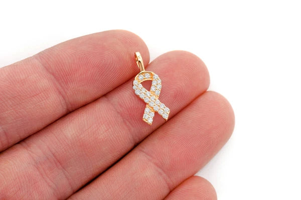 Erkals Jewellers Awareness Ribbon Pendant 18K Gold 0.25ctw
