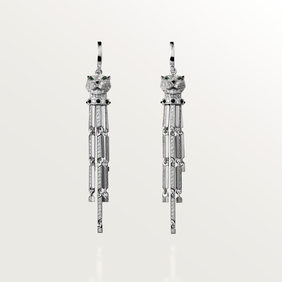 Cartier Panthère de Cartier Earrings Small Model Paved White Gold
