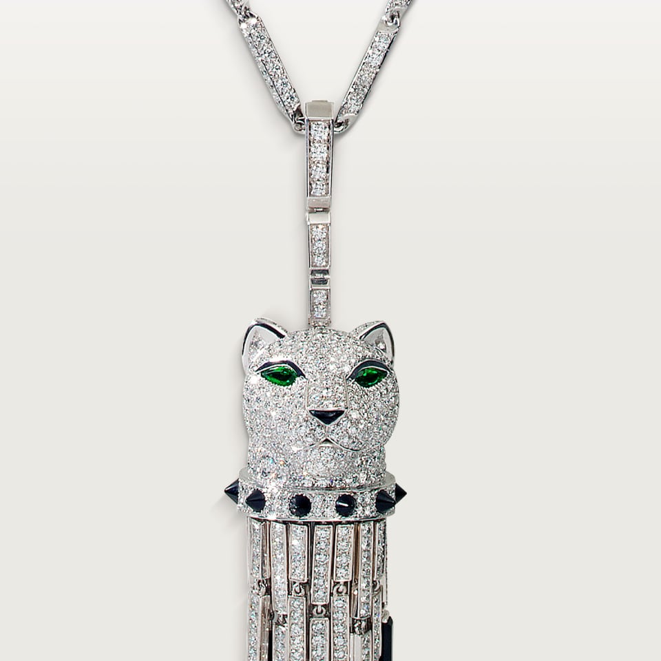 Cartier Panthère de Cartier Long Necklace Emerald Multi-Wear Large Model Paved