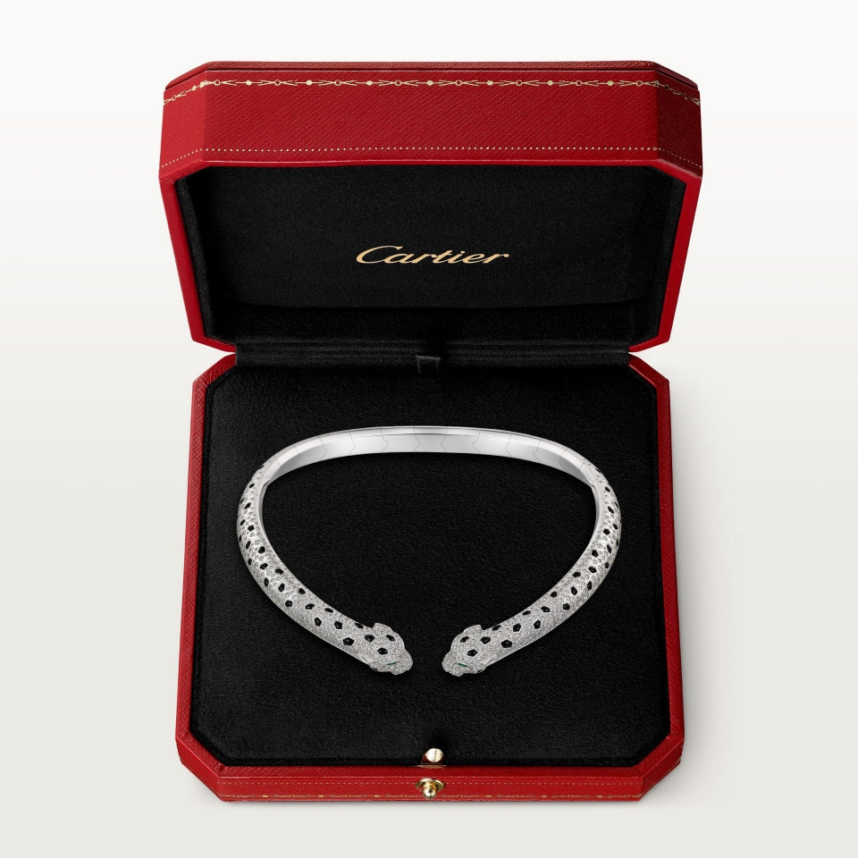 Cartier Panthère de Cartier Torque Necklace White Gold Emeralds Onyx Diamonds