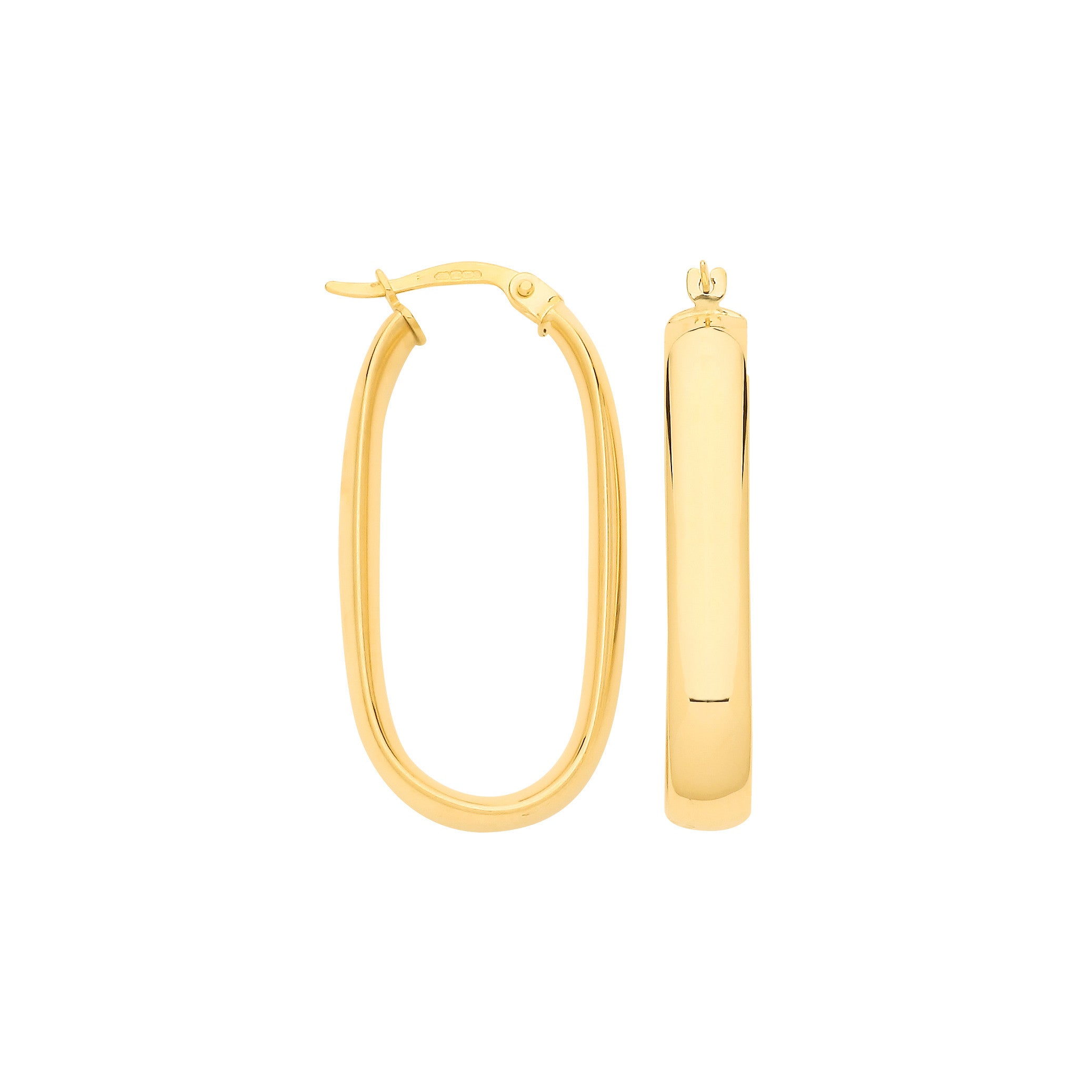 Y/G Plain Rectangle Hoop Earrings