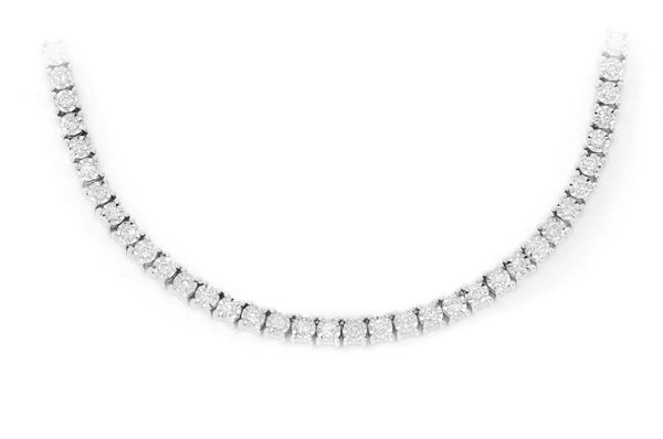 Erkals Jewellers 2pt Miracle Set Diamond Tennis Necklace 18K Gold 4.00ctw