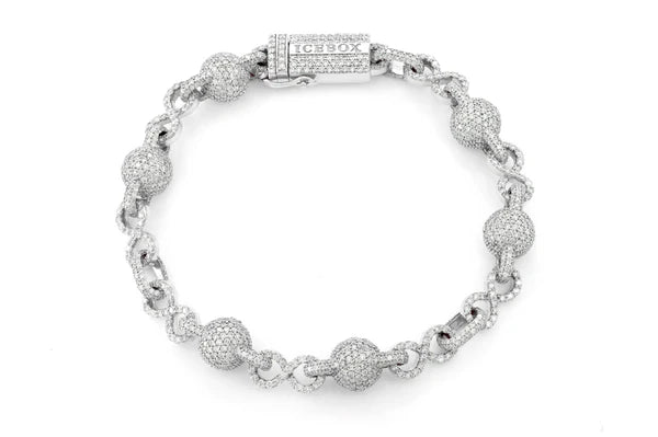 Erkals Jewellers Infinity Bead Link Diamond Bracelet 18K Gold 12.50ctw