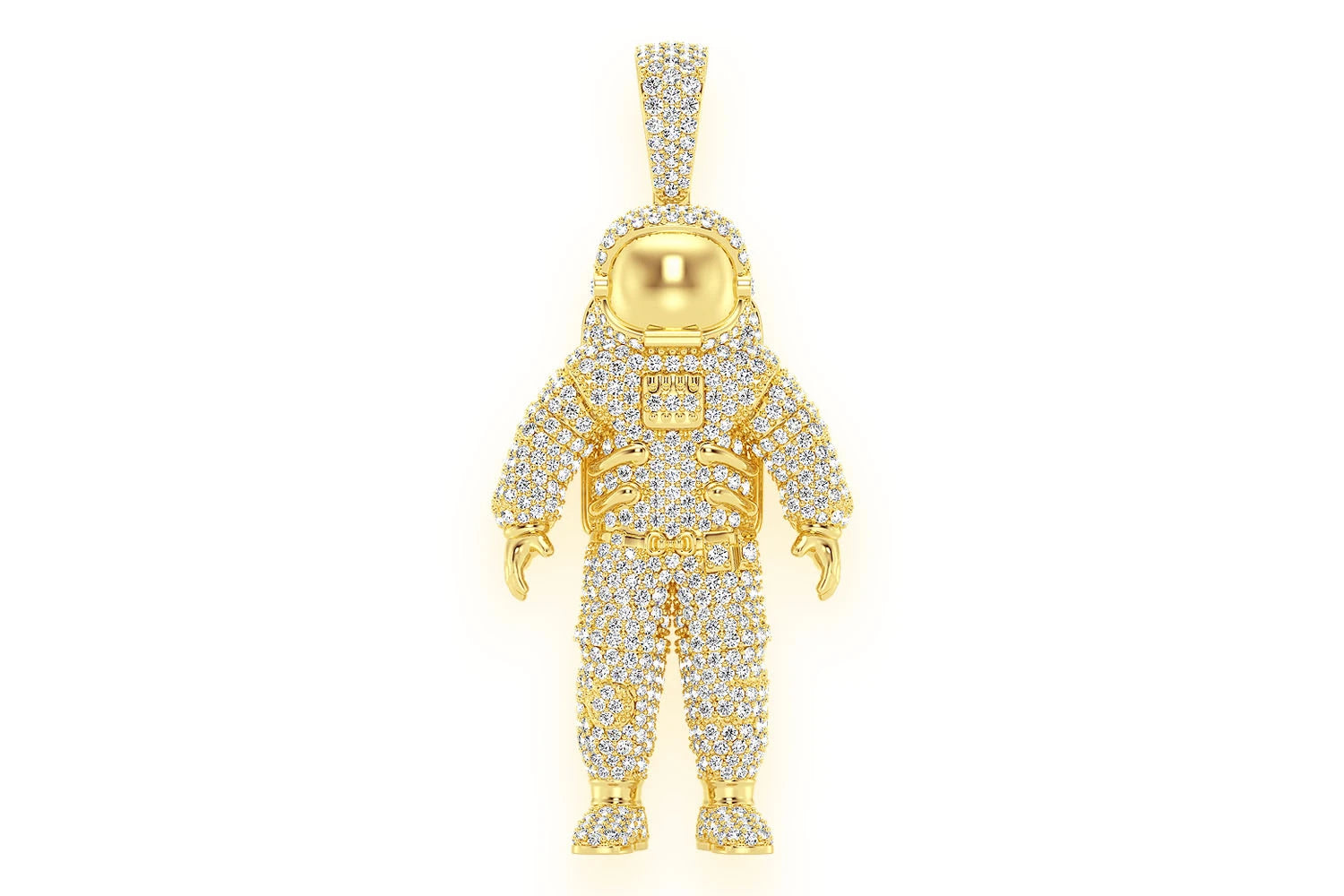 Erkals Jewellers Astronaut Diamond Pendant 18K Gold 4.25ctw
