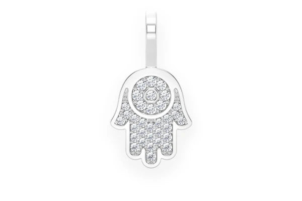 Erkals Jewellers Mini Hamsa Diamond Pendant 18K Gold 0.20ctw
