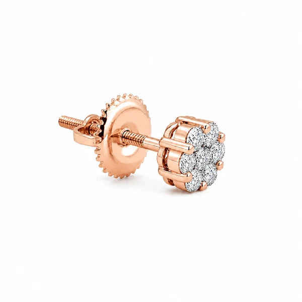 Erkals Jewellers Flower Stud Earrings 18K Gold 0.50ctw