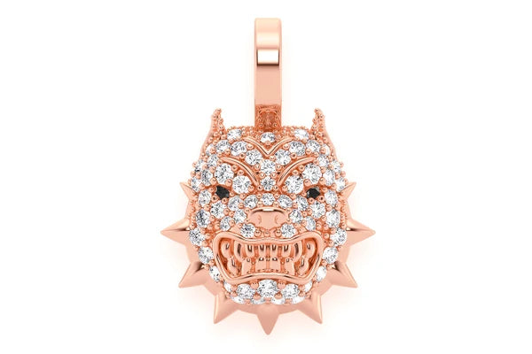 Erkals Jewellers Pitbull Spike Collar Pendant 18K Gold Diamond 0.25ctw