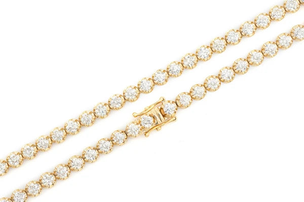 Erkals Jewellers 12pt Crown Set Diamond Tennis Necklace 18K Gold 14.00ctw