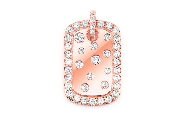 Erkals Jewellers Confetti Diamond Dog Tag Pendant 18K Gold 0.50ctw