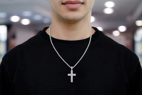Erkals Jewellers Four Row Cross Pendant 18K Gold Diamond 1.15ctw