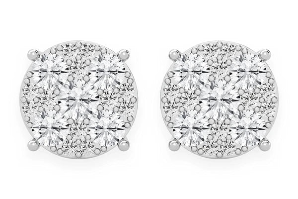 Erkals Jewellers Mosaic Stud Earrings 18K Gold 4.00ctw
