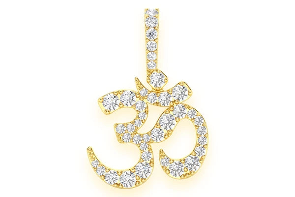 Erkals Jewellers Om Icon Pendant 18K Gold Diamond 0.66ctw